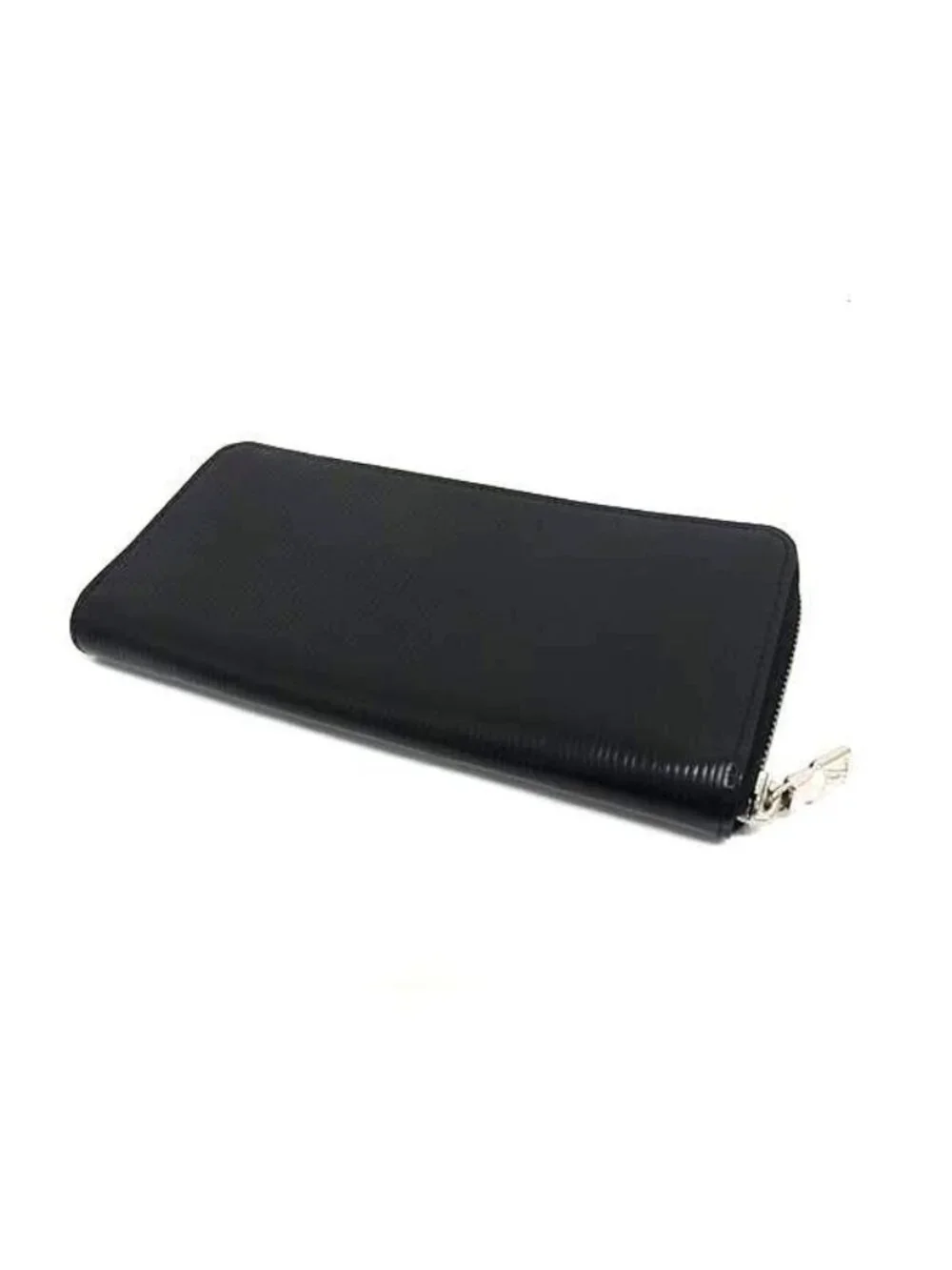 Louis Vuitton Wallet Epi Zippy Vertical Noir Leather Round Silver